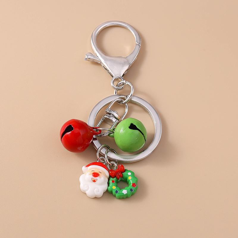 Cute Christmas Santa Clause Keychain Gingerbread Man Key Ring Pendant for Women Girls Handbag Decor DIY X'MAS Jewelry Gifts