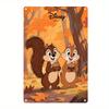 1 шт., Винтажный металлический настенный декор Disney - 7,87x11,81 дюйма, Красочная иллюстрация, Причудливый дизайн с белкой, Железный домашний декор для Рестора