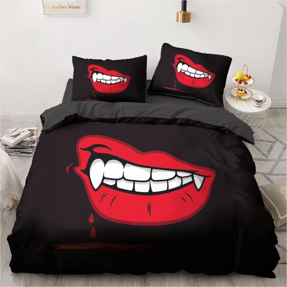 Black and White Grimace Duvet Cover Black Cartoon Dryad Ghost for Children Boys Gifts Bedroom Decoration Polyester Quilt Cover