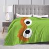 Oscar the Grouch Big Face Blanket S-Sesames Streets Warm Soft Plush Bedding Throws For Couch Chair Sofa Bed Bedspread Bed Cover