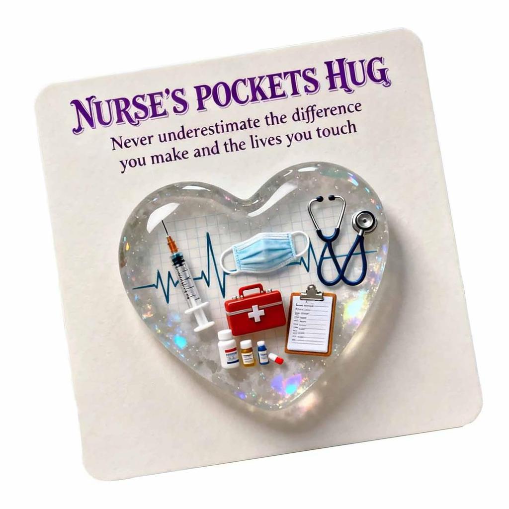 Personalised Transparent Heart Heartwarming Customizable Hug Card Acrylic Materials for Nurses Appreciation
