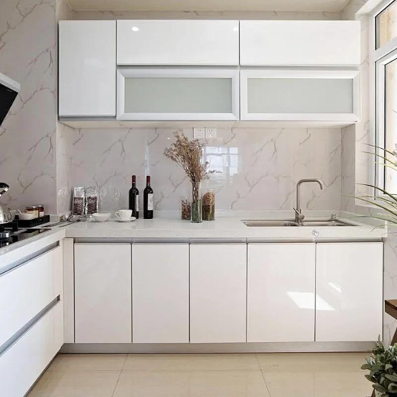 Перламутровые Однотонные Маслостойкие ПВХ Обои Самоклеящаяся Водонепроницаемая Ремонтная Наклейка для Кухонной Мебели Стола Шкафа