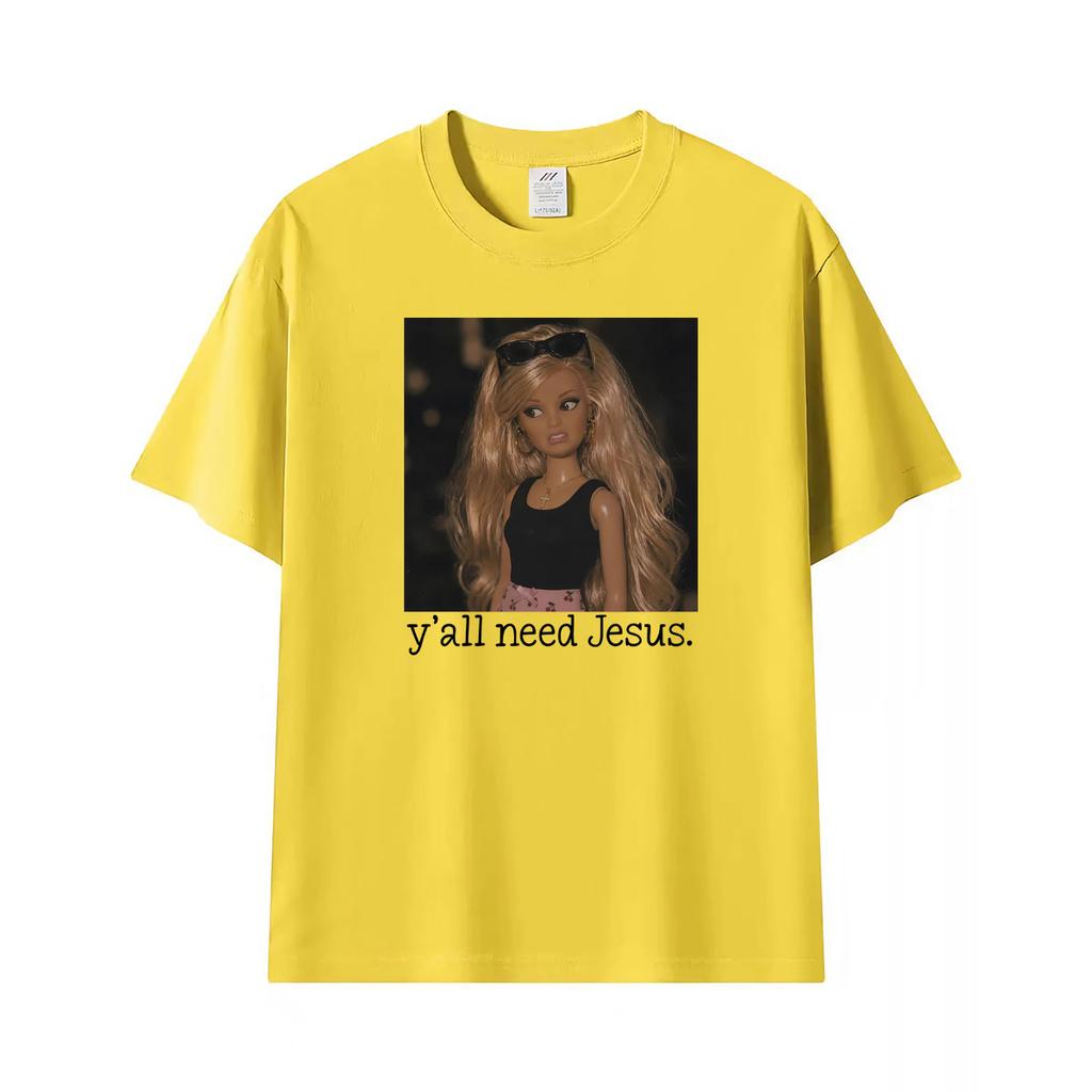 Yall Need Jesus Funny Humor Trendy Christian Mom Graphic Tshirts Unisex Unisex Fashion Aesthetic T Shirts Cozy 100 Cotton T Shirt