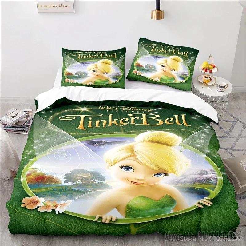 Tinker Bell Fairies 3D Print Duvet Cover Set HD Comforter Cover Bedclothes for Kids Bedding Sets Bedroom Decor