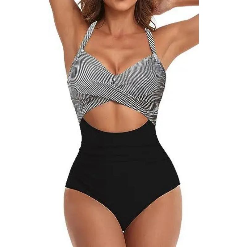 Leopard One Piece Swimsuit 2025 New Halter Push Up Swimwear Women Swimsuit Bathing Suit Beachwear Monokini Female Swimming Suits