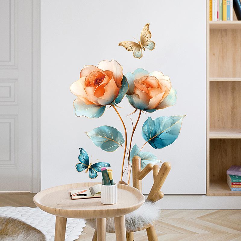 Fresh Green Plants Wall Stickers Self-Adhesive Removable Vinyl Decals for Kitchen Cabinet Foyer Potted Plants Posters Home Decor