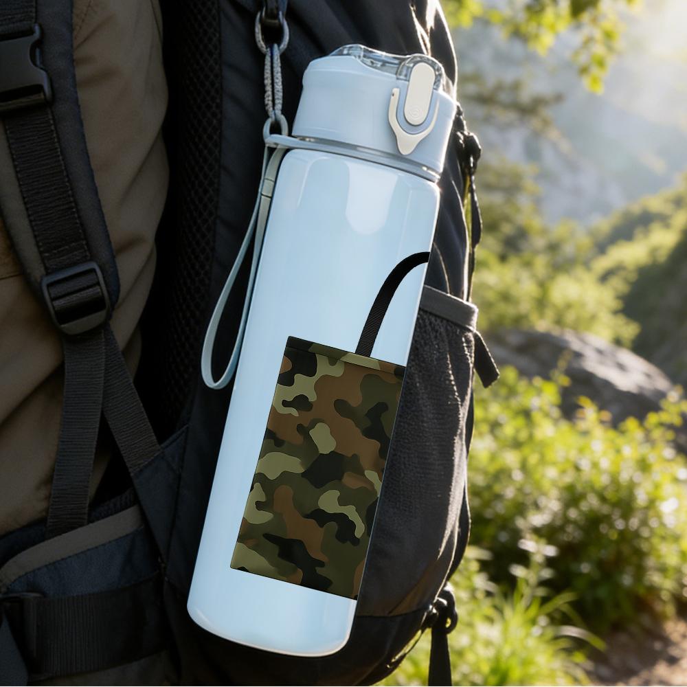 1PC Camouflage Handbag Graphic 750ml Color Plastic Sports Water Bottle Leakproof Flip Straw Lid For Sports Office Home Use