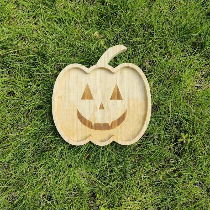 Деревянный декоративный поднос Декоративный сервировочный поднос Блюдо Элементы Хэллоуина Поднос для хлеба Мясо Сыр Печенье И Пицца