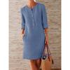 Fashion Women Half Sleeve Solid Short Dress Summer Casual Kaftan Tunic Sundress Without Pockets