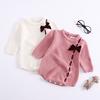 Infant Newborn Baby Boy Girl Bow Knit Romper Bodysuit Crochet Clothes Outfits
