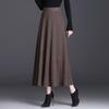 Осенне-зимняя женская утолщенная вязаная миди-юбка А-силуэта с высокой талией, облегающая, плиссированная расклешенная юбка