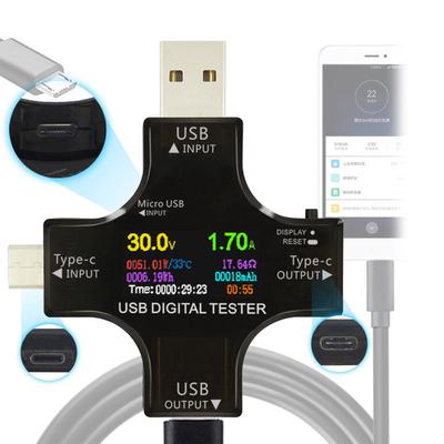 Цифровой вольтметр Type-C/USB Тестер Измерение напряжения тока Умный амперметр Амперметр Детектор