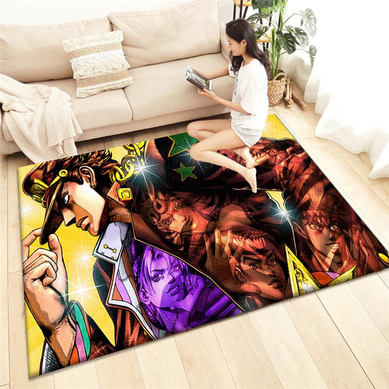 JoJo HD Printed Carpet Living Room Home Decor Sofa Table Rug Anti Slip Chair Cushion Lounge Mat Picnic Camping  Art
