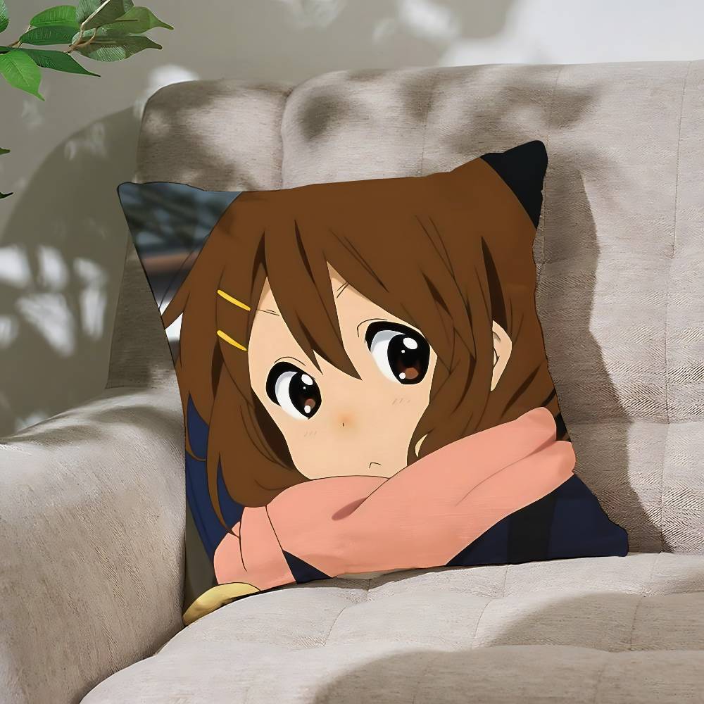 Yyui Hirasawa Kawaii Customizable Square Pillowcases Stylish And Soft Perfect For Beds Cars And Sofas