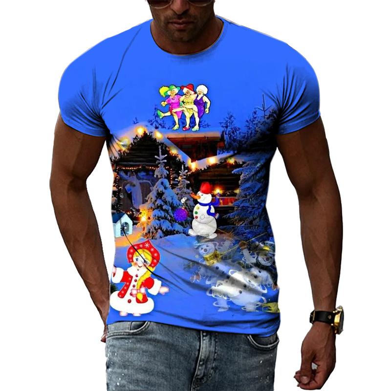 Christmas Atmosphere Original Pattern 3D Printed T-Shirt Christmas Eve New Year Clothing Comfortable Versatile High Quality Top