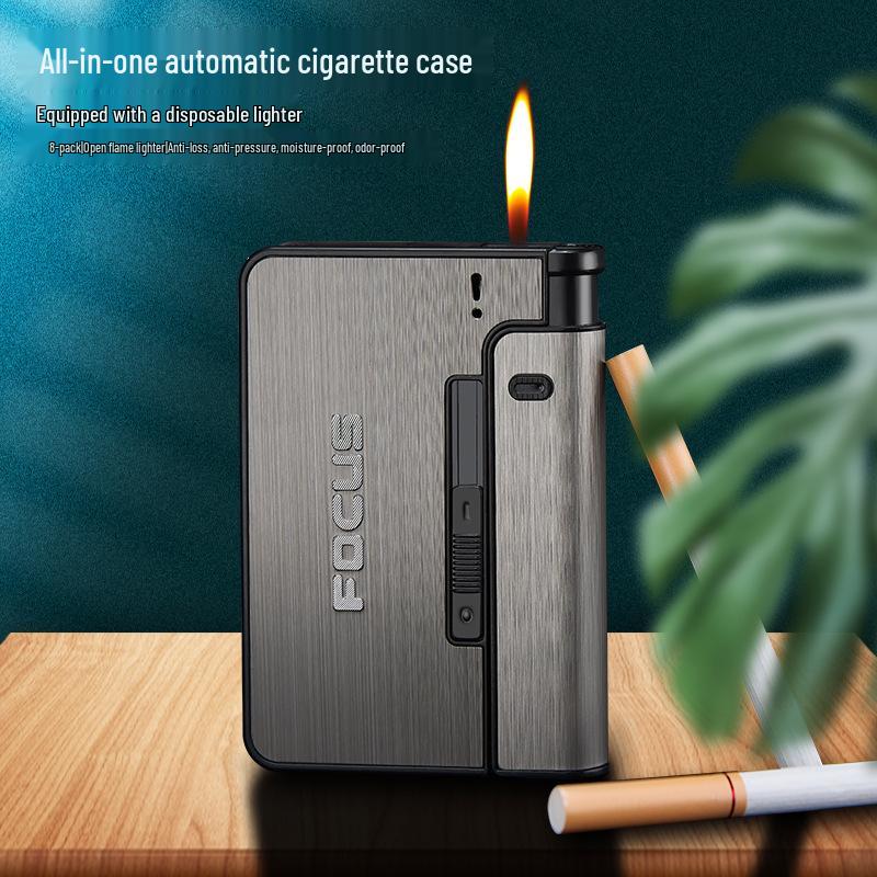 Focus YH001 Portable Cigarette Case with Replaceable Lighter - Creative, Separable Design