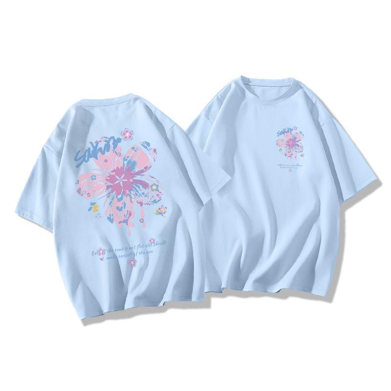 Summer Kids Adult Fashion Print Short Sleeve T-Shirt Outdoor Casual O-Neck Oversized Women's Tees Top Girl Clothing