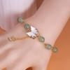 Ventfille Hetian Jade Bracelet for Women Girl Temperament Luxury Retro Palace Good Fortune Bless Jewelry Dropshippping