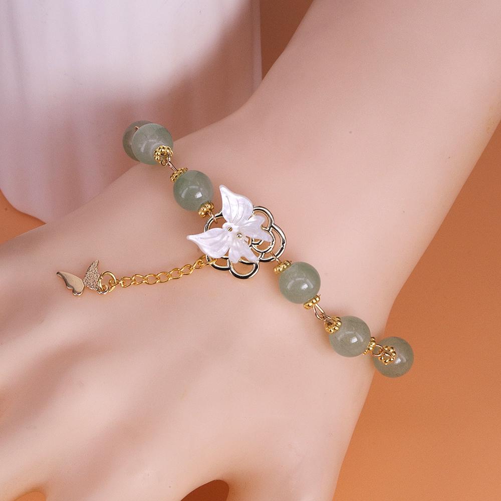 Ventfille Hetian Jade Bracelet for Women Girl Temperament Luxury Retro Palace Good Fortune Bless Jewelry Dropshippping