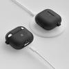 Keybudz AirPods4 Elevate Silicone Case AirPods 4th Generation Full Smooth Soft Lid with Strap Hole Includes Drop AirPods 4 Black KB27440AP4