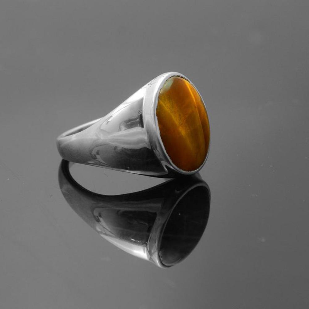 Tiger Eye Men's Ring, 925 Sterling Silver Ring, Statement Ring, High Quality Gemstone Ring, Designer Men's Ring, Party Wear Gift , Birthday Gift