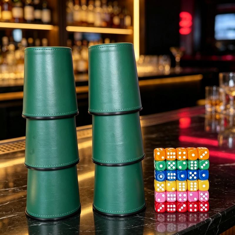 Кожаный бесшумный стакан для костей набор для игр в KTV и барах