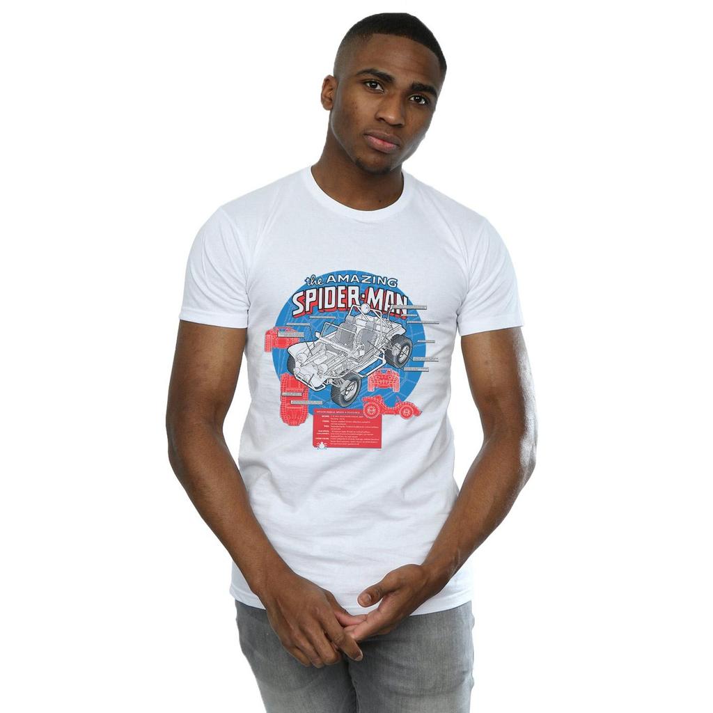 Marvel Mens Spider-Man Spider-Buggy Breakdown T-Shirt