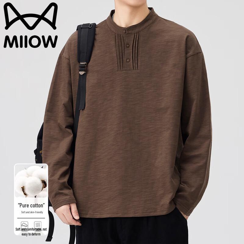MiiOW Men's Cotton Long Sleeve Crew Neck Thermal T-Shirt