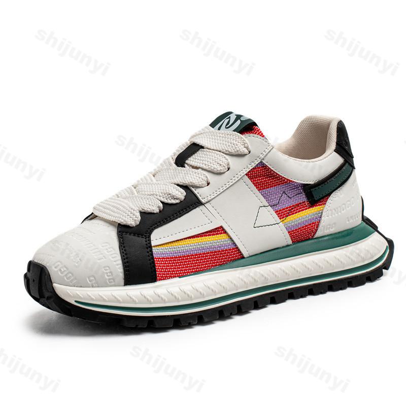 Мода Мода Мужская обувь 2025 Весна Ткань Дышащая Повседневная Спортивная обувь Универсальная Толстая подошва Увеличение роста Массивные кроссовки