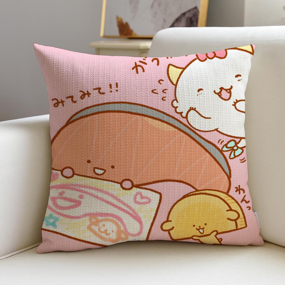 Lovely KKirinchanS Cushion Cover Breathable and skinfriendly linen pillowcase square removable and washable cushion