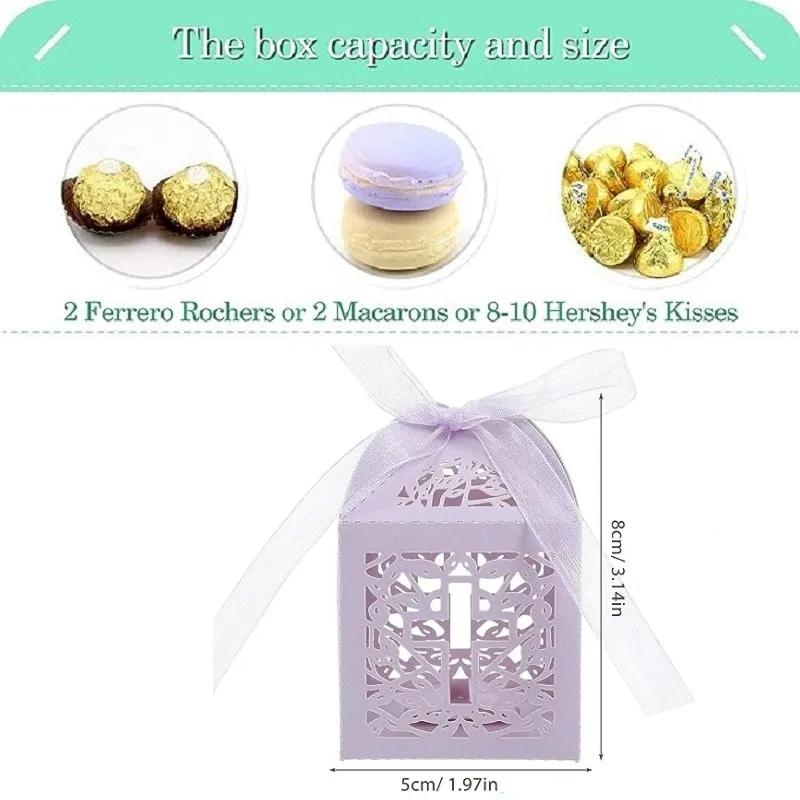 50 шт. конфетных драже Crossing, подарочная коробка Angel для детского душа, крещения, дня рождения, первого причастия, крестин, свадьбы, декора