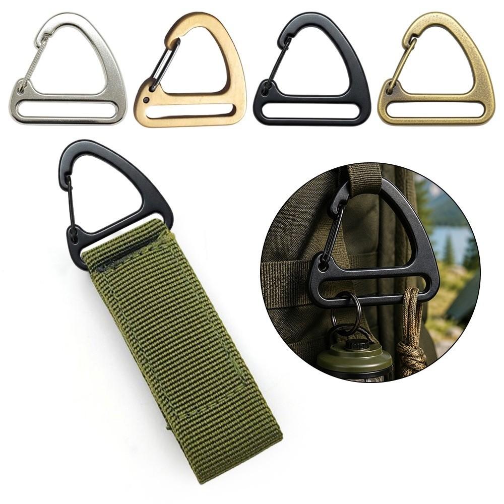 4 Colors Triangle Carabiner 32mm Keychain Belt Buckles Spring Quickdraws Clip  Camping Hiking