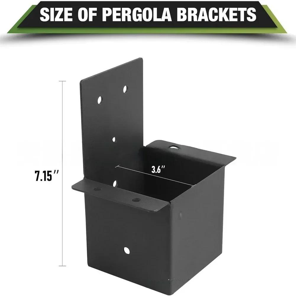 1pcs Pergola Bracket Wall Mount Set Replacement Pavilion Column Connector With Screws Galvanized Steel Bracket Hardeware Kit