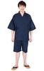 Washable Jinbei Made In Linen Dark [AiAi] Cool-looking, Cotton-linen (wool-dyed Kimono) Japan, 75% Cotton, 25% (M, Navy)