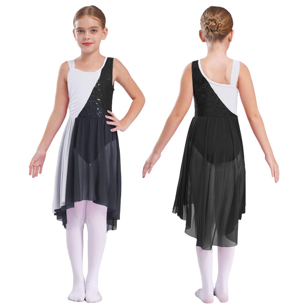 Детское лирическое танцевальное платье для девочек, балетное гимнастическое трико, современное танцевальное платье для выступлений