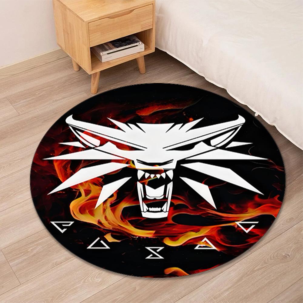 The Witcher Printed Round Rug Carpet Chair Rug Area Rug Entryway Doormats,for Office Chair Living Room Bedroom Kitchen Room.
