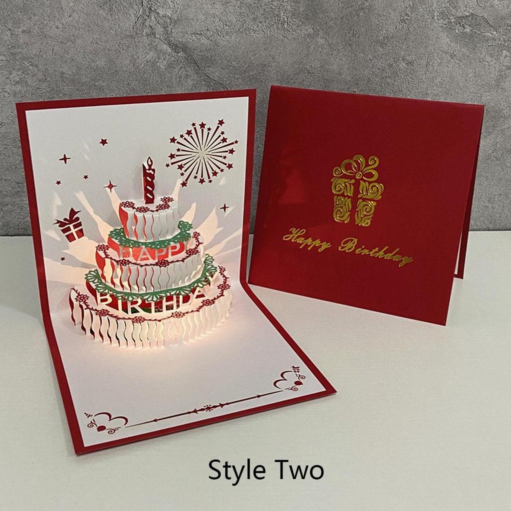 3D всплывающие поздравительные открытки, согревающая светодиодная подсветка, торт ко дню рождения, музыка, поздравительные открытки с днем рождения, всплывающие поздравительные открытки, лазерная резка, лучшие открытки с днем рождения