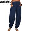 Женские повседневные брюки Свободные повседневные брюки из хлопка и льна Домашние брюки Harlan