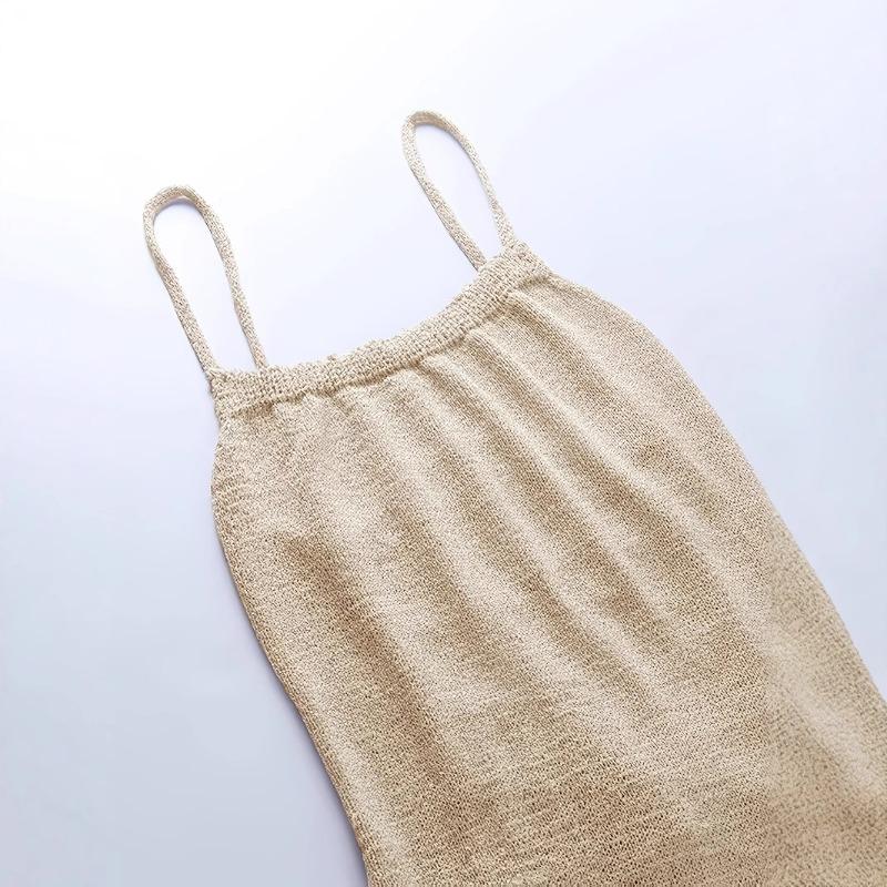Женское сексуальное вязаное камисоль с открытой спиной, облегающее, bodycon, платье миди