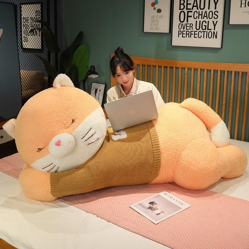 Cat Sweater Plush Toy Cushion Cartoon Stuffed Doll Room Decoration Gift Kids