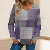 Women's Fashion Casual Long Sleeve Printed V- Neck Sweater Top