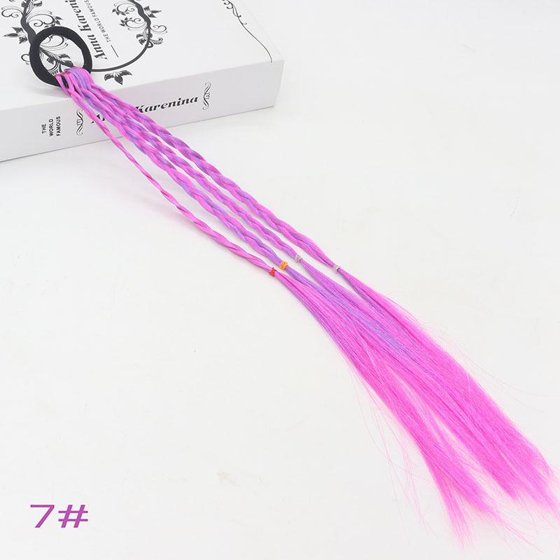 Красочные градиентные плетеные аксессуары для волос для маленьких девочек - ручная работа, плетеные кольца для волос и парики