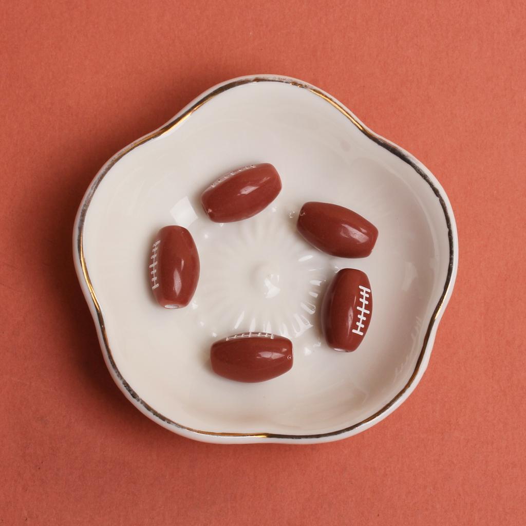 Хорошие подвески, круглые футбольные бусины с отверстием, акриловые, 5 шт., свободные бусины, футбольный мяч, 11 мм, 15,5 мм, баскетбольные браслеты, принадлежности для изготовления ювелирных изделий