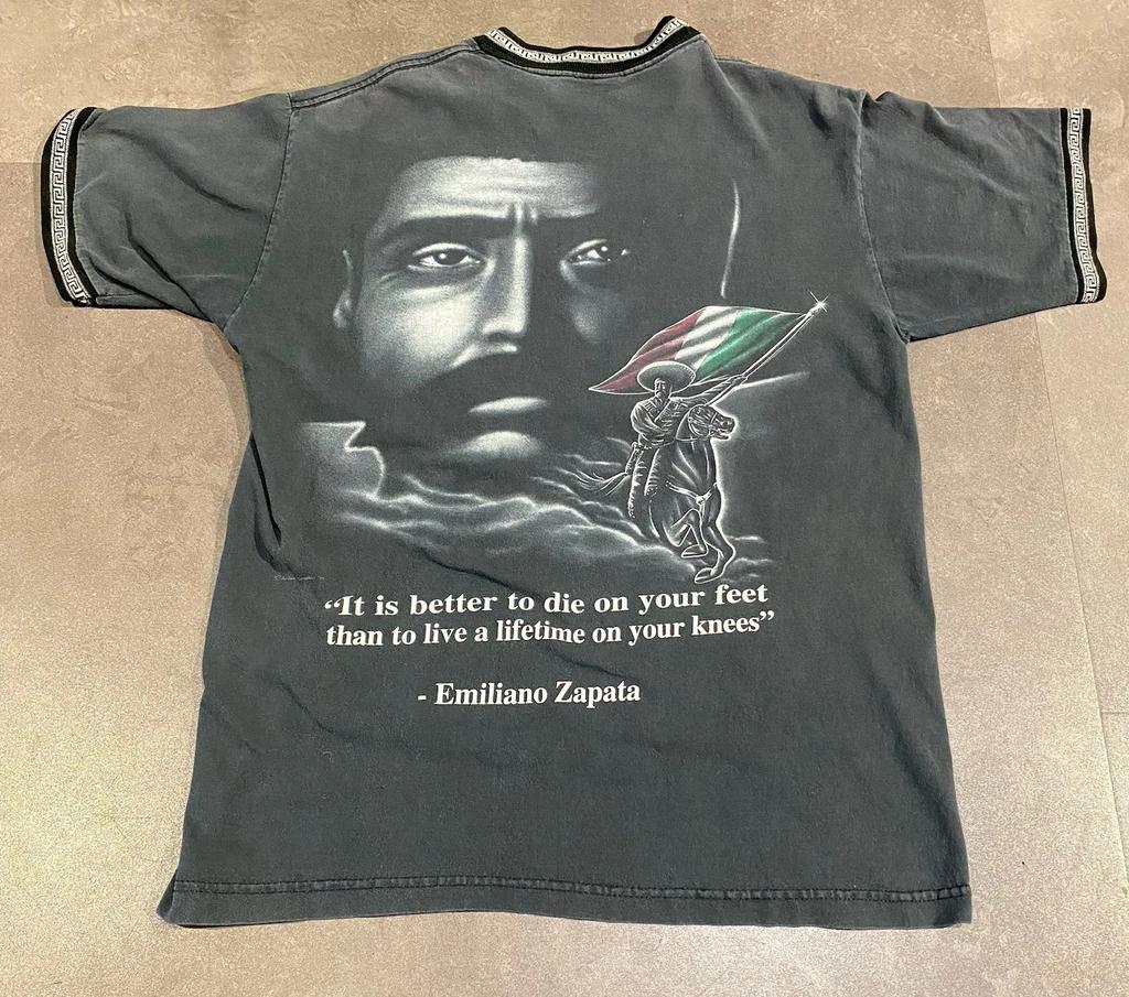 Vintage 90s AZTLAN Emiliano Zapata T Shirt Black L Mexico Mexican Chicano LA Y2K