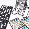 Bingo Game Set with Metal Cage 75 White Bingo Balls Bingo Set for Large Groups and Parties