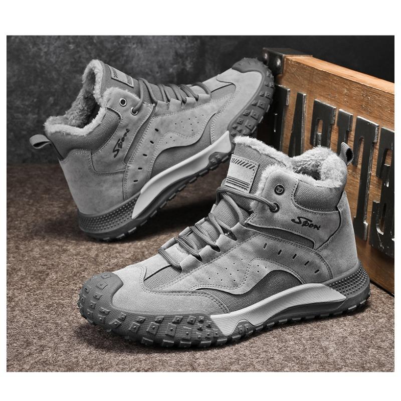 2025 Winter Men's Ankle Boots Designer Fashion Warm Thickened Platform Shoes Outdoor Work Non-slip Wear-resistant Safety Shoes