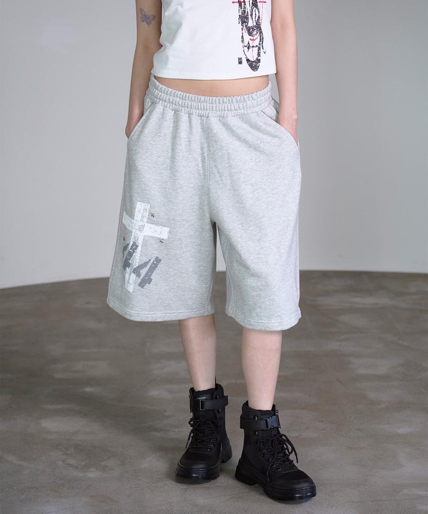 PRENDA Star Cross Bermuda Pants Gray