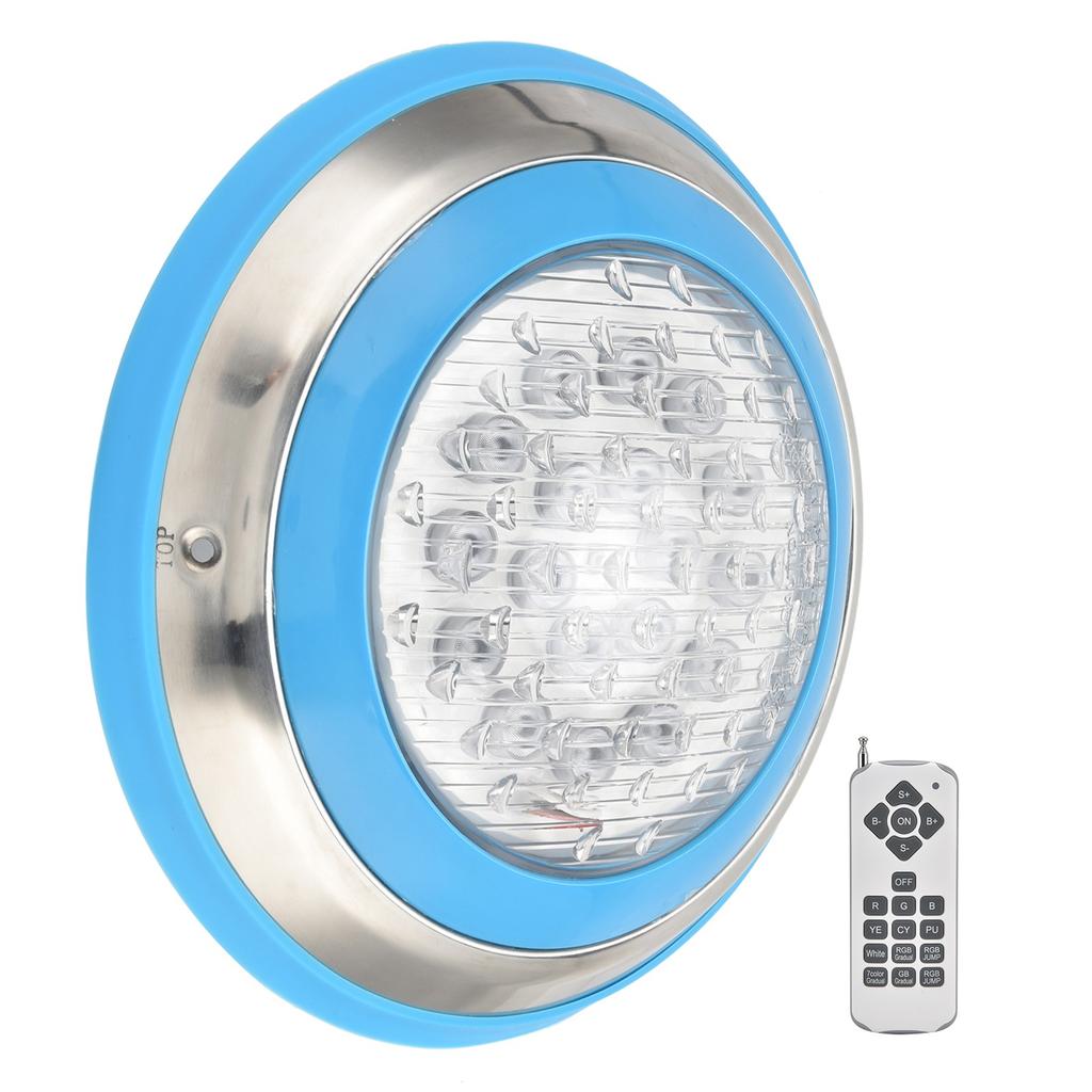 LED Simming Pool Light Underwater Light AC12V RGB HighPower 18Key Remote Control Submersible Light(54W 5400LM )