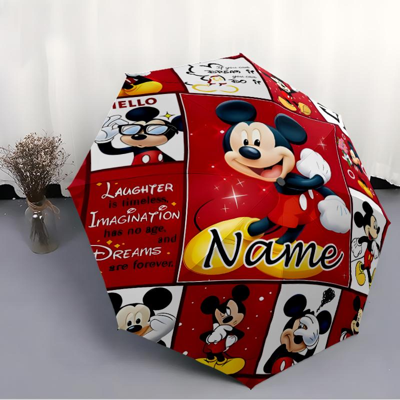 Personalized Name M-Mickey  Print Umbrella - Automatic Open/Close, Eight-Rib Durable Frame, Automatic Folding Umbrella