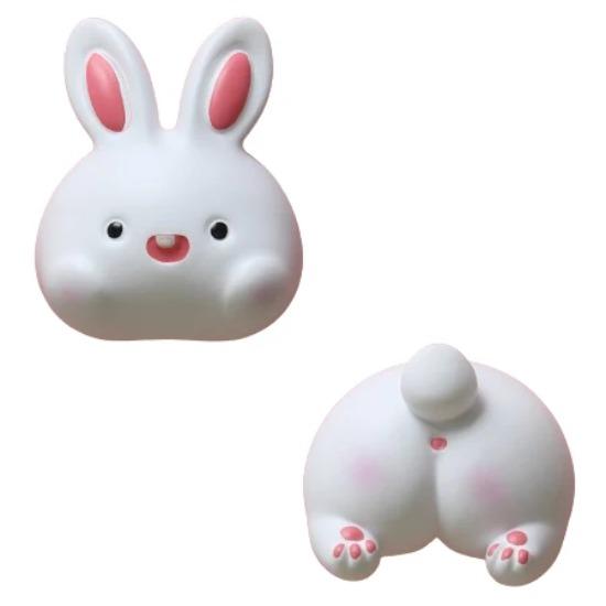 Cartoon Animal Head and Tail Refrigerator Sticker Magnet Elephant Bunny Hedgehog Refrigerator Decoration Po Wall Toy Gift